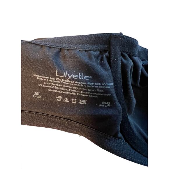 Lilyette Maidenform Bra Underwire Size 36C Lightly Lined Black Style #0843 - Picture 3 of 3